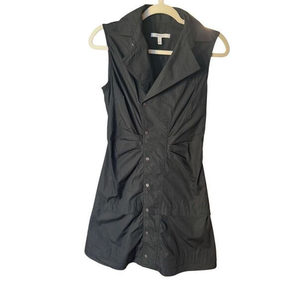 Derek Lam 10 Crosby Satina Sleeveless Shirtdress in Black Sz 2 - Picture 2 of 14